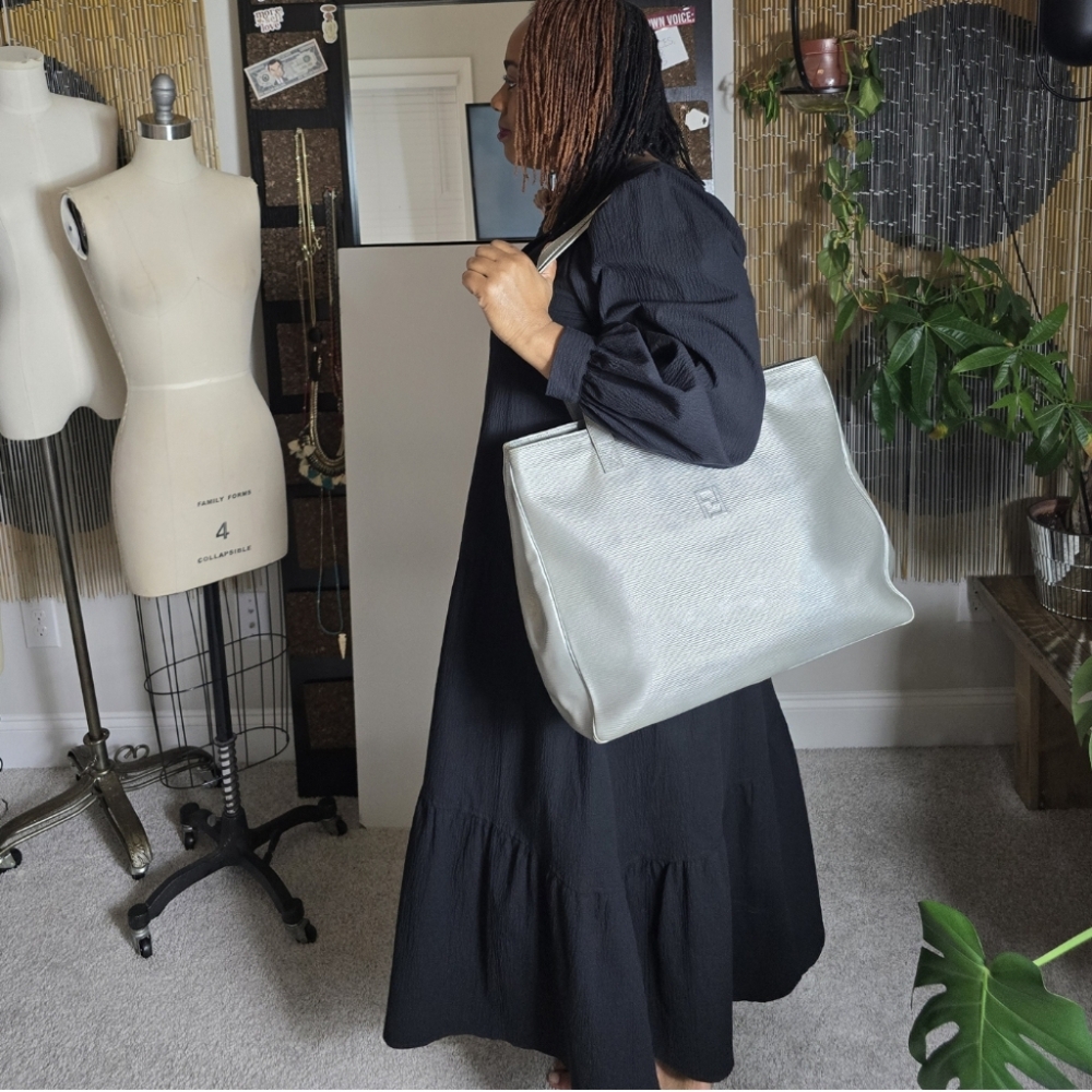 Silver Fendi Large Tote Bag